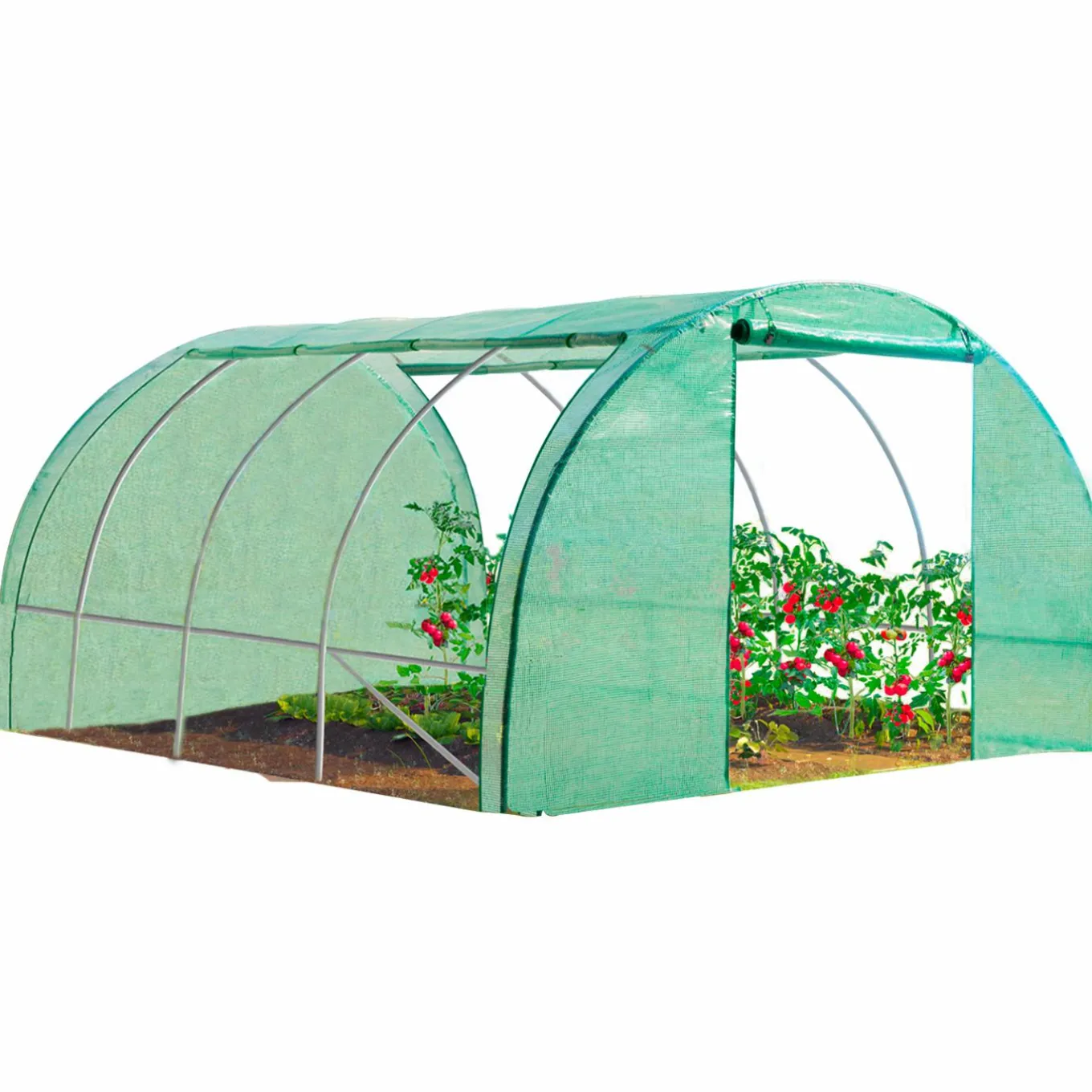 IDMarket Bâche de rechange pour serre tunnel 12m² verte* Bâches Pour Serres Et Accessoires