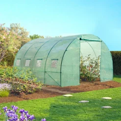 IDMarket Bâche de rechange pour serre tunnel 12m² verte* Bâches Pour Serres Et Accessoires