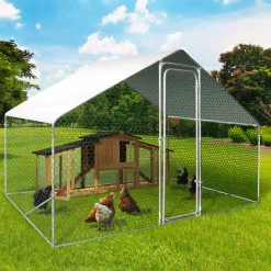 IDMarket Bâche imperméable blanche pour poulailler de 6 à 24 m2* Volières Et Enclos