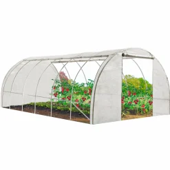 IDMarket Bâche serre tunnel relevable blanche 3x6m* Bâches Pour Serres Et Accessoires