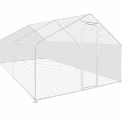 IDMarket Bâches waterproof pour enclos poulaillers blanches 150 gr 1 arrière + 2 côtés* Volières Et Enclos