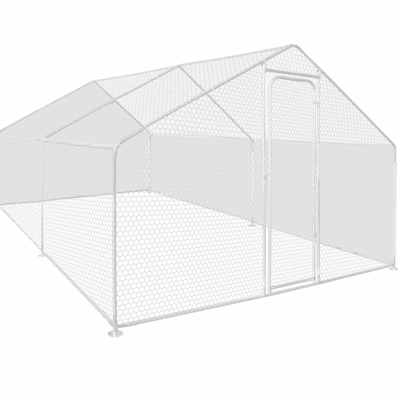 IDMarket Bâches waterproof pour enclos poulaillers blanches 150 gr 1 arrière + 2 côtés* Volières Et Enclos