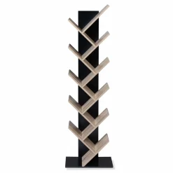 IDMarket Bibliothèque arbre bois noir et façon hêtre 10 niveaux* Meubles Hauts|Collection Design