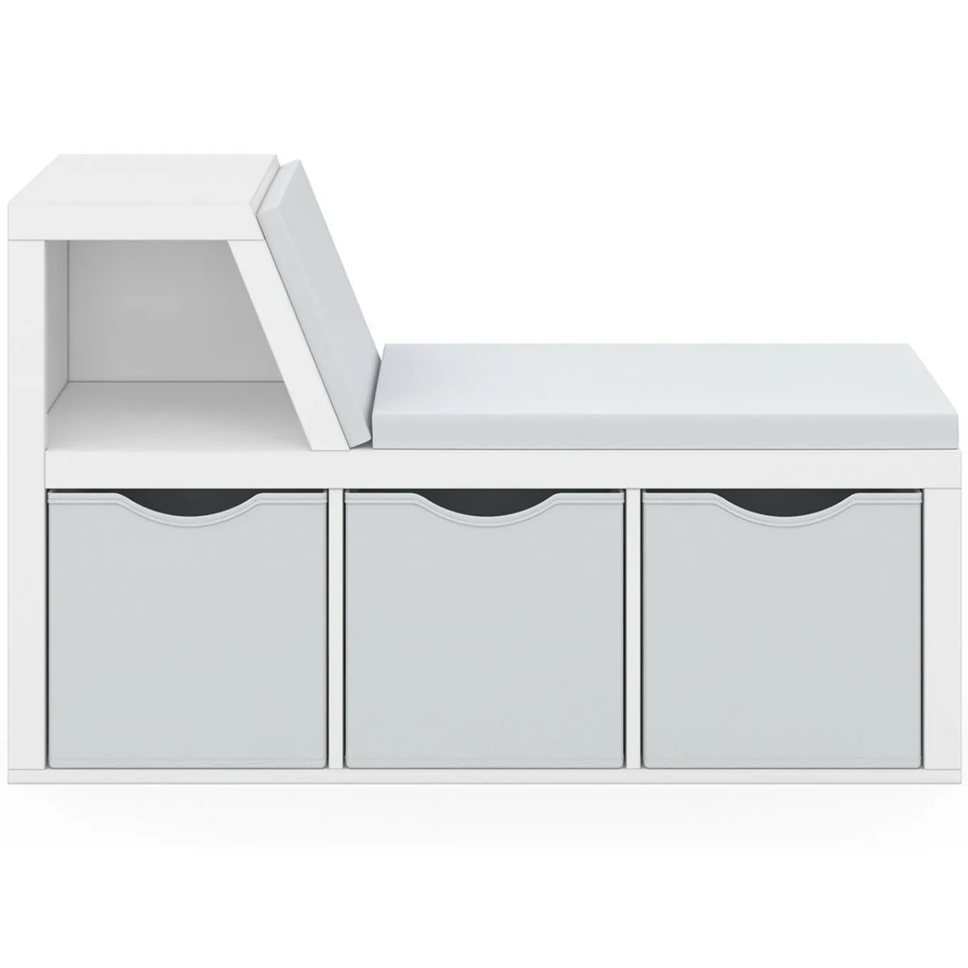 IDMarket Bibliothèque banc blanche bacs en tissu* Etagères|Bancs D'Entrée