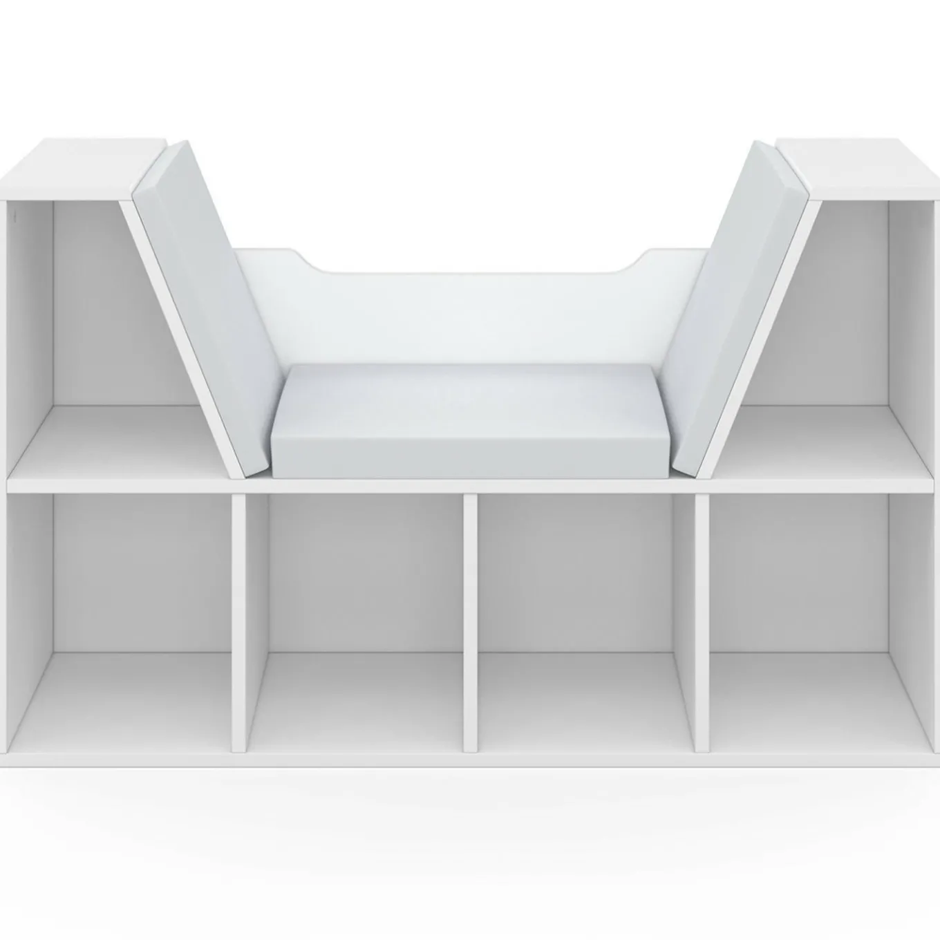 IDMarket Bibliothèque banc blanche 6 cases* Meubles Blancs|Etagères