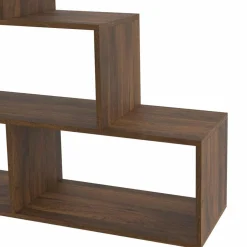 IDMarket Bibliothèque escalier bois effet noyer 6 cases* Meubles En Bois|Collection Design