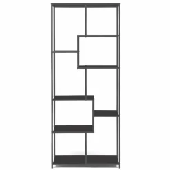 IDMarket Bibliothèque industrielle métal noir mat* Meubles Hauts|Meubles Noirs