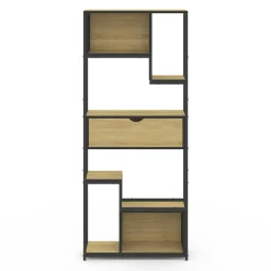 IDMarket Bibliothèque industrielle 6 niveaux asymétriques* Meubles Tiroirs|Meubles Hauts