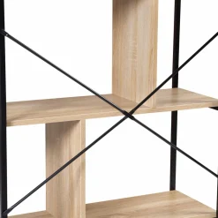 IDMarket Bibliothèque style industriel bois et métal 5 niveaux* Meubles Hauts|Collection Agencement Magasin