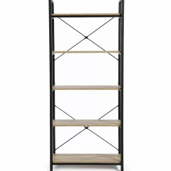 IDMarket Bibliothèque style industriel bois et métal* Meubles Hauts|Meubles En Bois