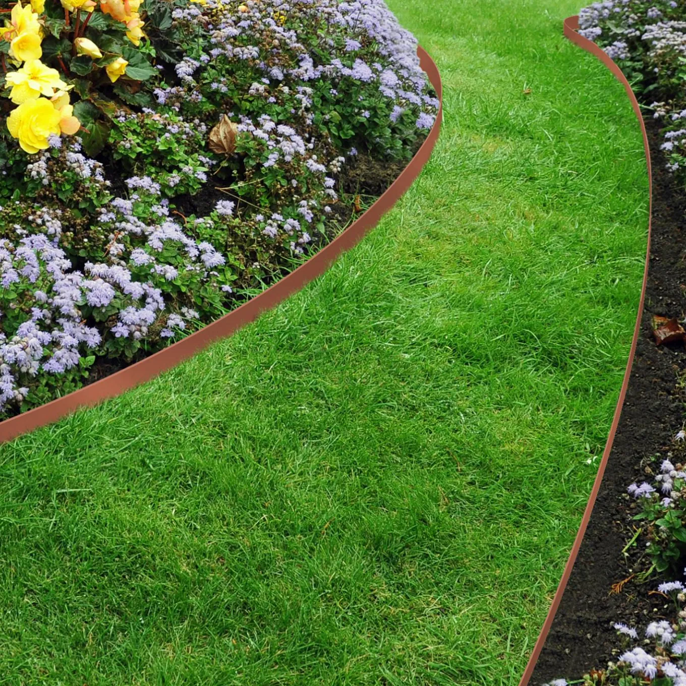 IDMarket Bordure de jardin flexible marron terracotta à planter* Bordures De Jardin