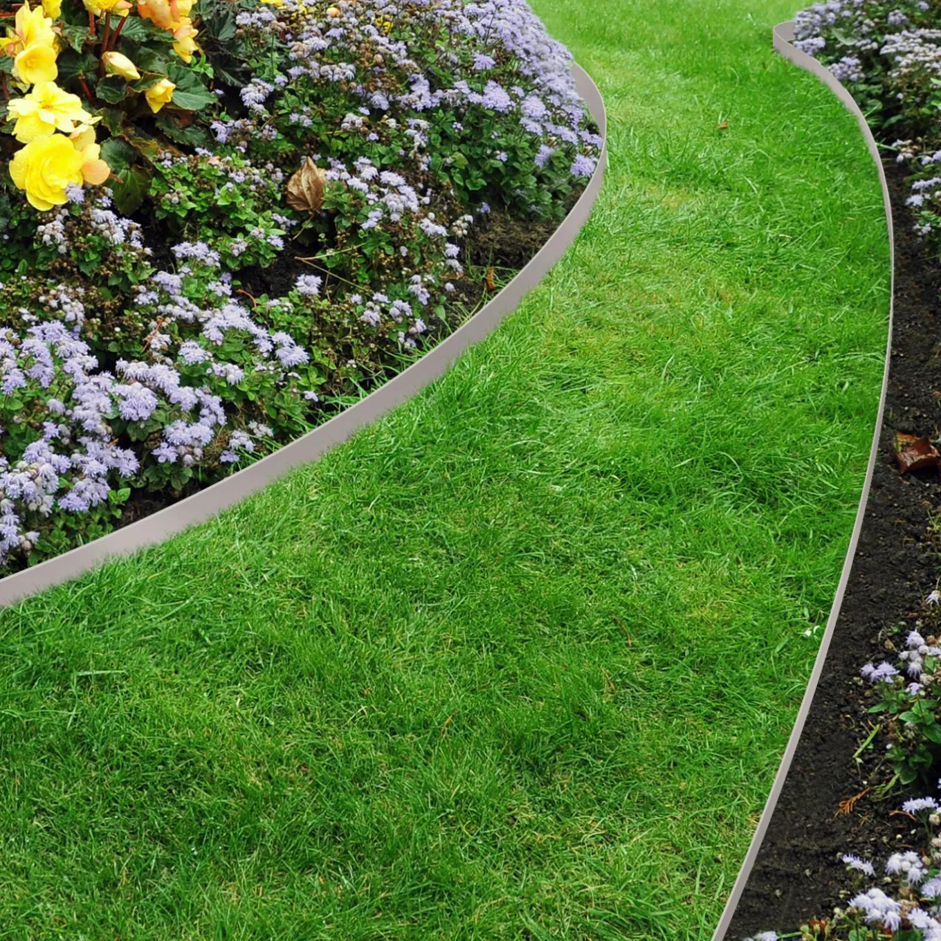 IDMarket Bordure de jardin flexible grise* Bordures De Jardin