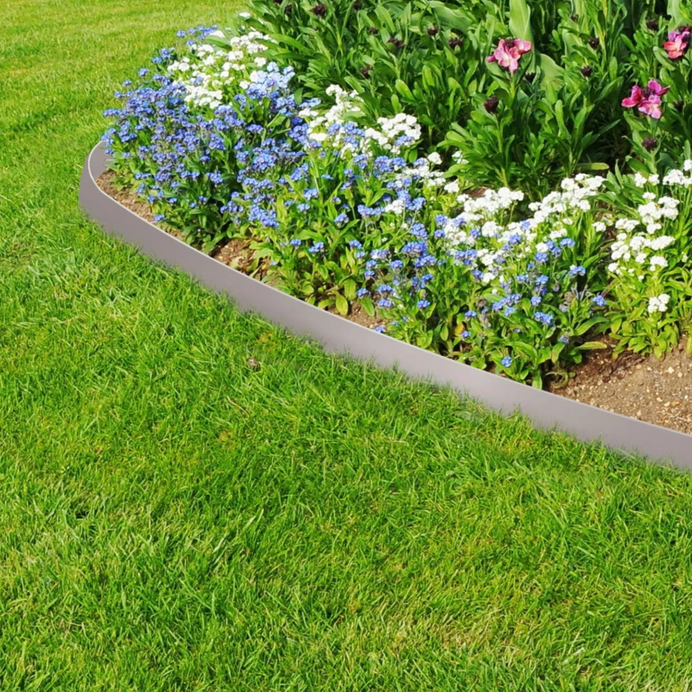 IDMarket Bordure de jardin flexible grise* Bordures De Jardin
