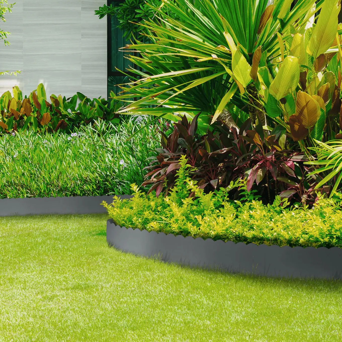 IDMarket Bordures de jardin en acier gris anthracite* Bordures De Jardin