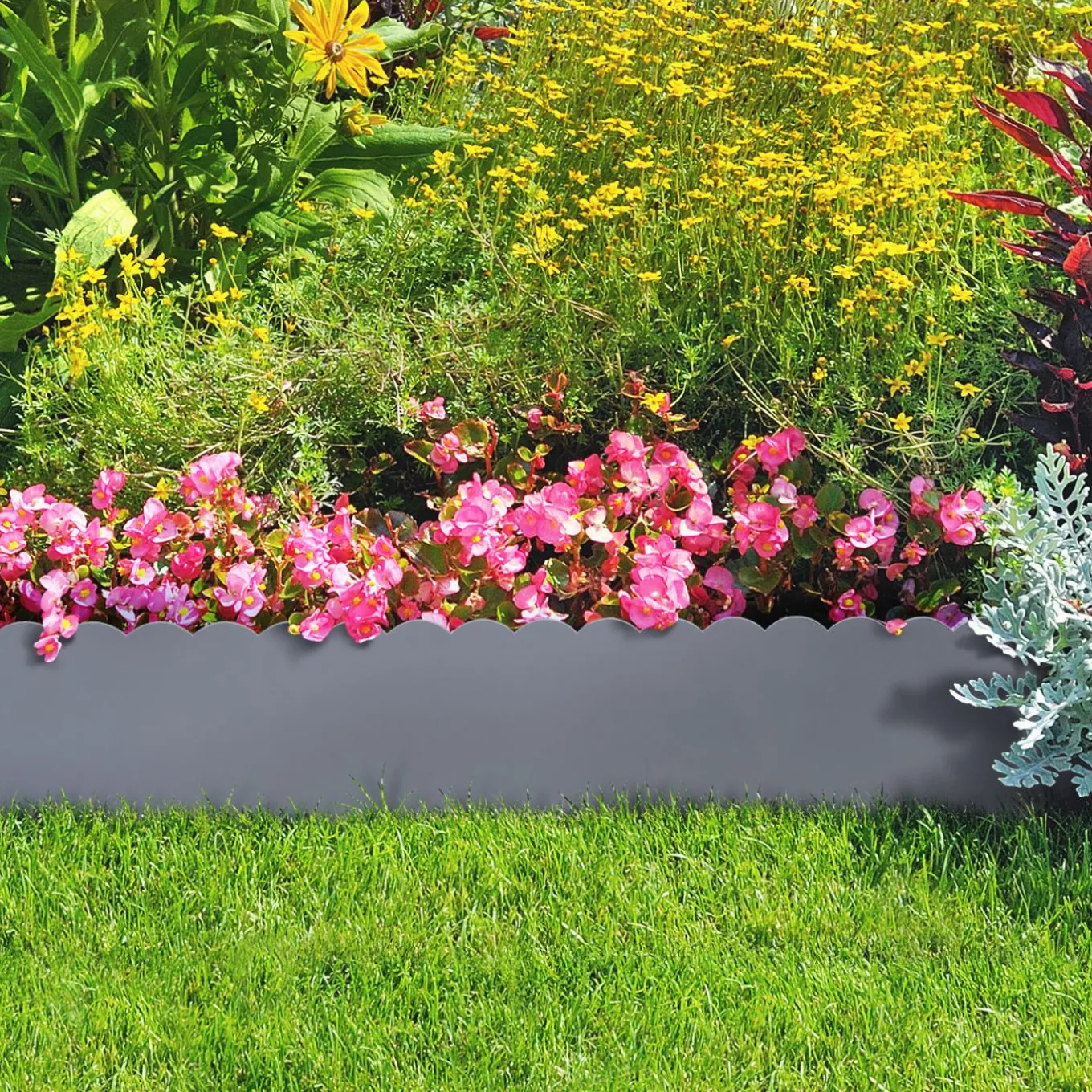 IDMarket Bordures de jardin en acier gris anthracite* Bordures De Jardin