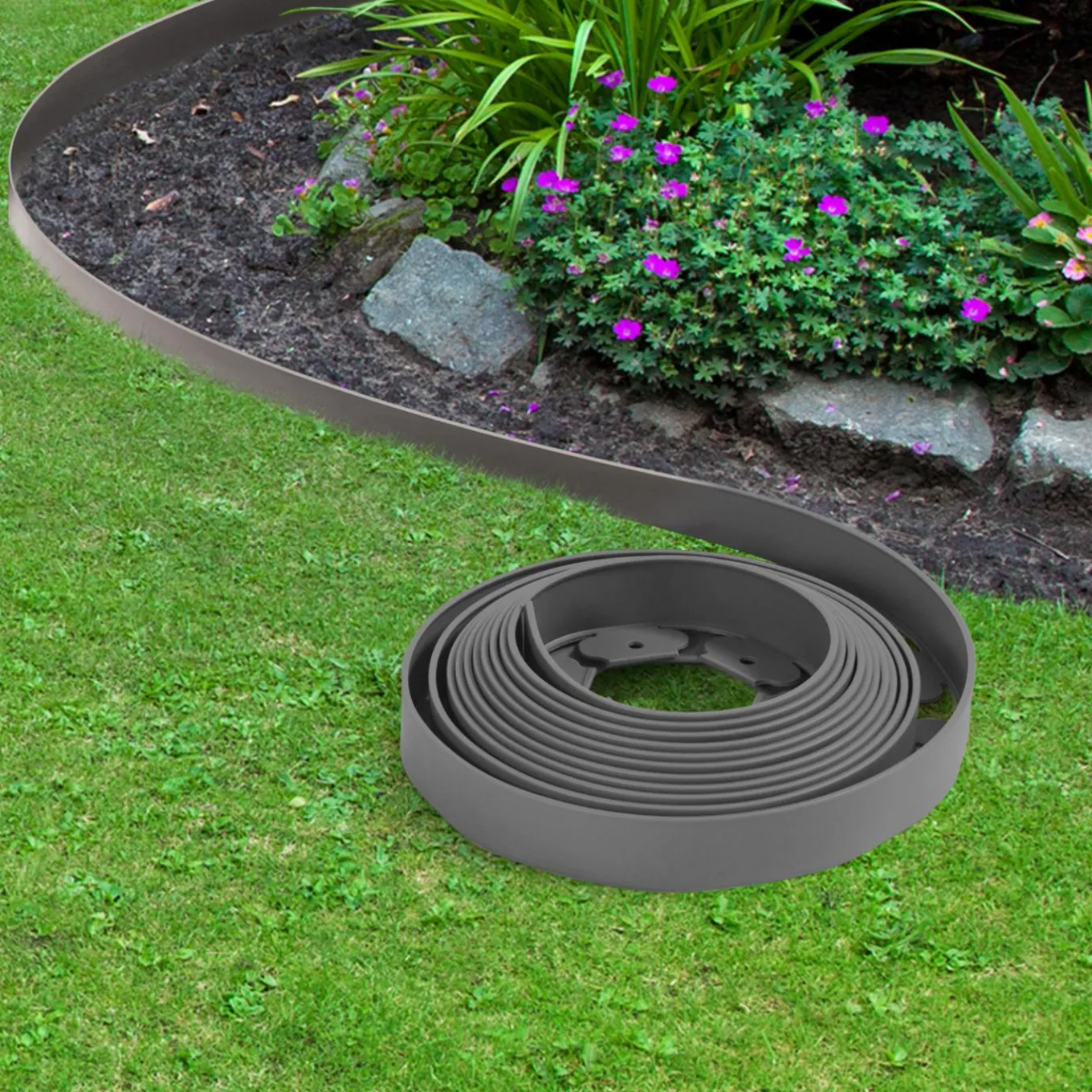 IDMarket Bordures de jardin flexibles gris anthracite* Bordures De Jardin
