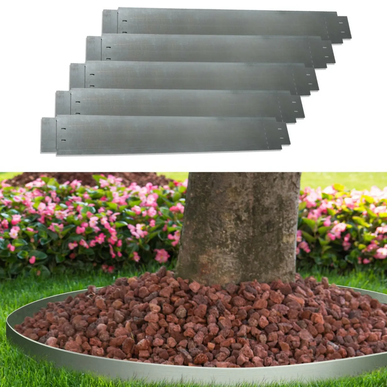 IDMarket Bordurette de jardin en acier 5 m* Bordures De Jardin