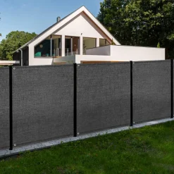 IDMarket Brise vue 1,5 m x 10 m gris occultant 150 gr/m²* Brise-Vues