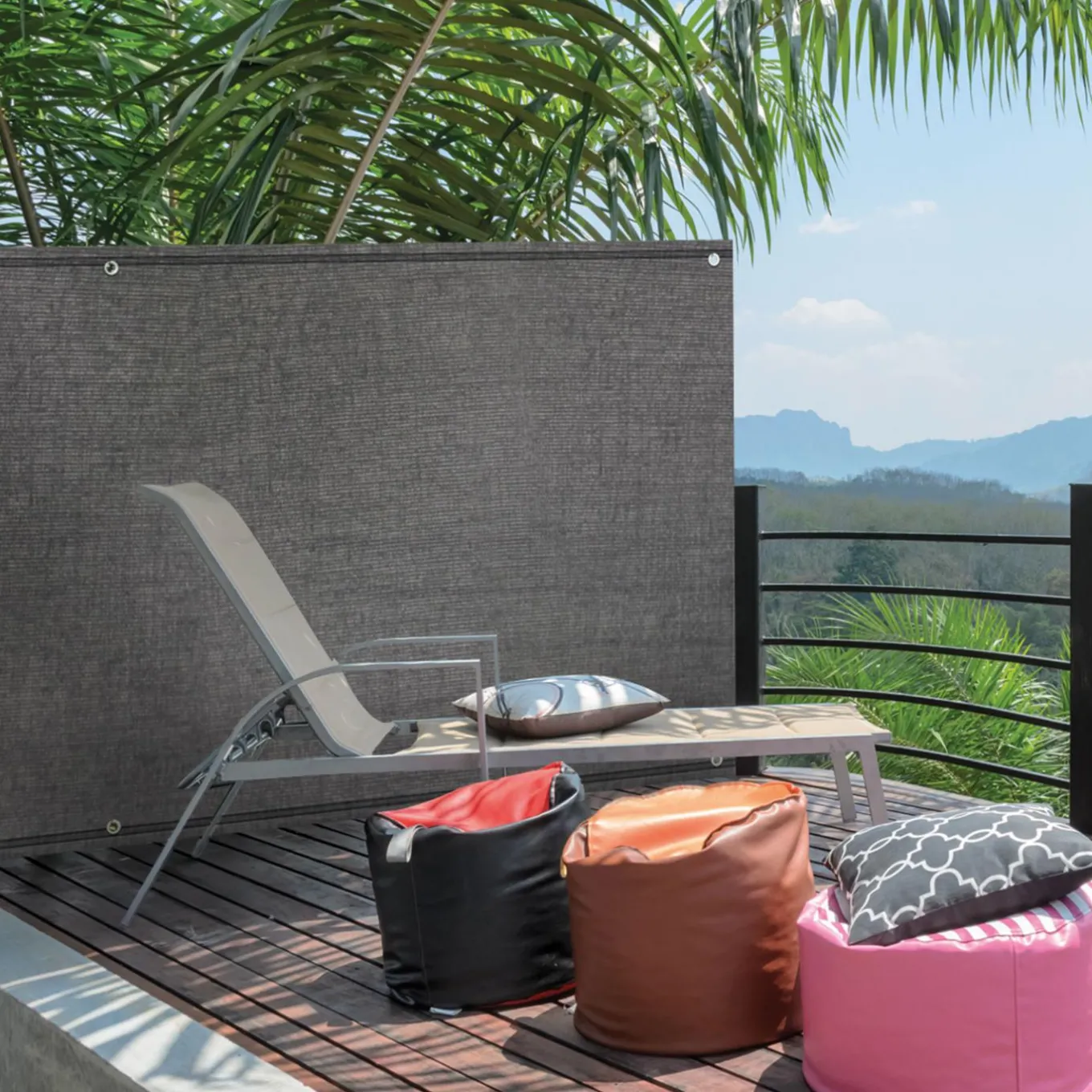 IDMarket Brise vue 1,5 m x 10 m gris occultant 150 gr/m²* Brise-Vues