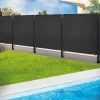 IDMarket Brise vue 1 m x 10 m noir occultant 220 gr/m²* Brise-Vues