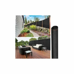 IDMarket Brise vue 1 m x 10 m noir occultant 220 gr/m²* Brise-Vues