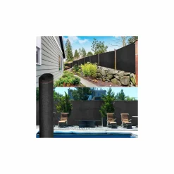 IDMarket Brise vue 1 m x 10 m noir occultant 220 gr/m²* Brise-Vues