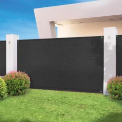 IDMarket Brise vue 1,5 m x 10m noir occultant 300 g m²* Brise-Vues