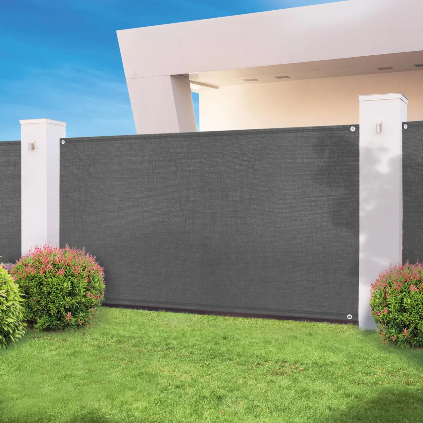 IDMarket Brise vue gris 2 m x 10 m occultant 300 gr/m²* Brise-Vues