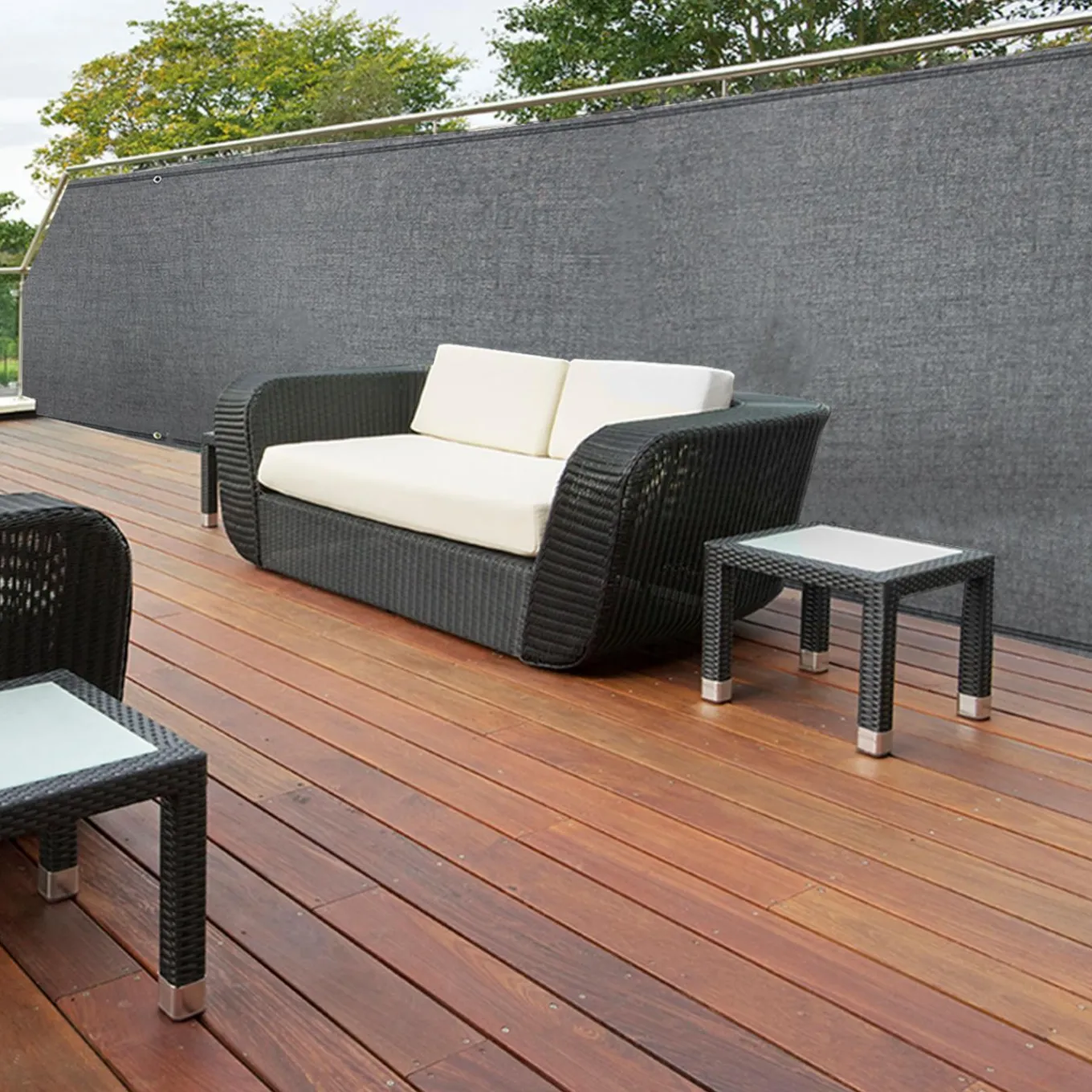 IDMarket Brise vue gris 1,8 m x 10 m occultant 400 gr/m²* Brise-Vues