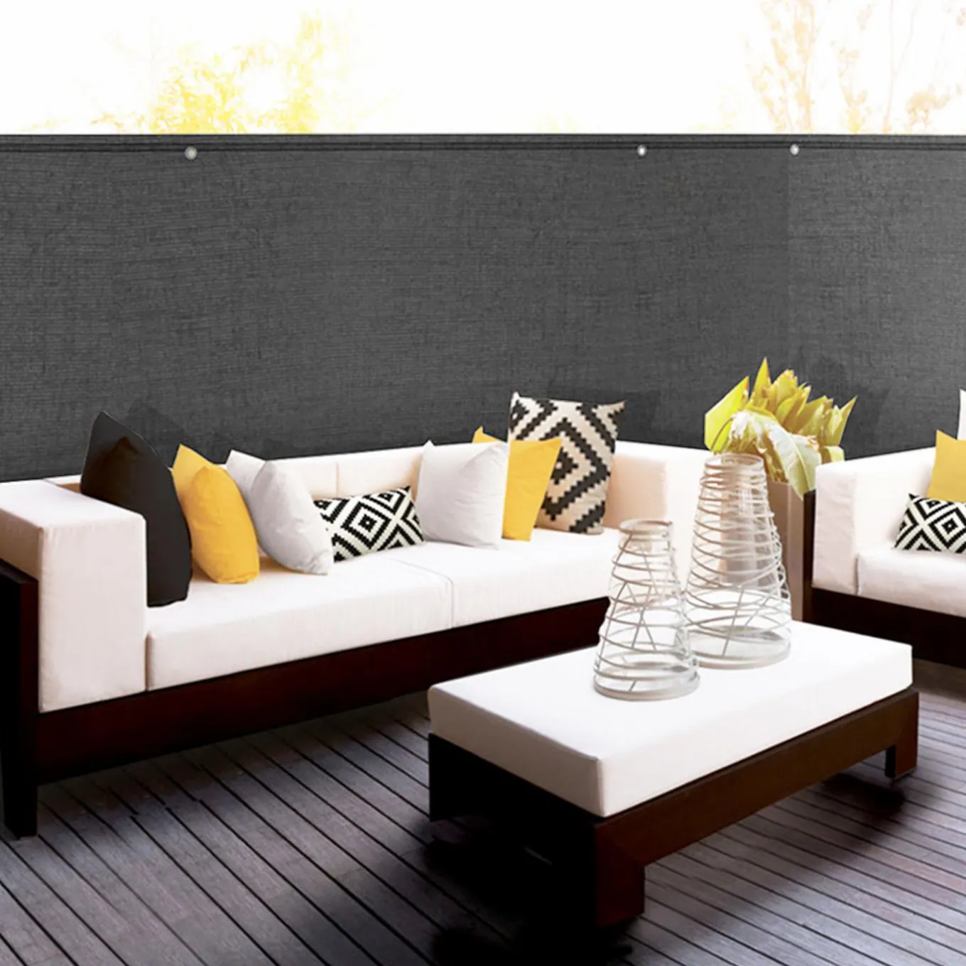 IDMarket Brise vue gris 1m x 10 m occultant 300 g/m²* Brise-Vues