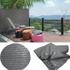 IDMarket Brise vue 1m x 10 m gris anthracite occultant 90 g m²* Brise-Vues