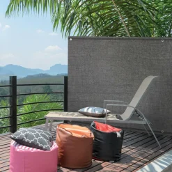 IDMarket Brise vue 1,8m x 10m gris occultant 220g m2* Brise-Vues