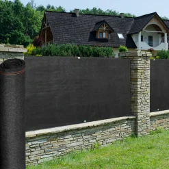 IDMarket Brise vue 1,5m x 10m noir occultant 220g m²* Brise-Vues