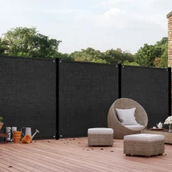 IDMarket Brise vue noir 1,8 m x 10 m occultant et résistant 400 g/m²* Brise-Vues
