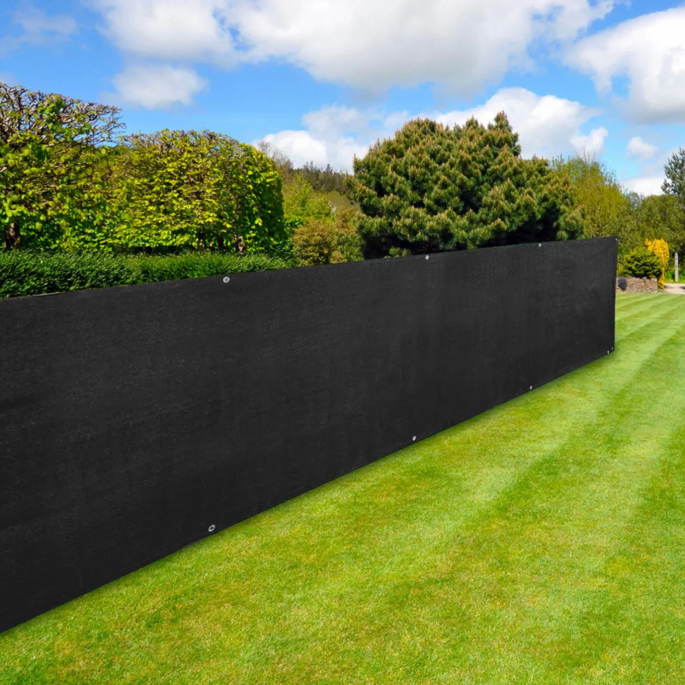 IDMarket Brise vue noir 1,8 m x 10 m occultant et résistant 400 g/m²* Brise-Vues