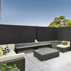 IDMarket Brise vue noir 1,5 m x 10 m occultant et résistant 400 g/m²* Brise-Vues