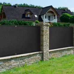 IDMarket Brise vue noir 1,5 m x 10 m occultant et résistant 400 g/m²* Brise-Vues