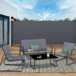 IDMarket Brise-vue enroulable gris 500x160 cm* Paravents Extérieurs