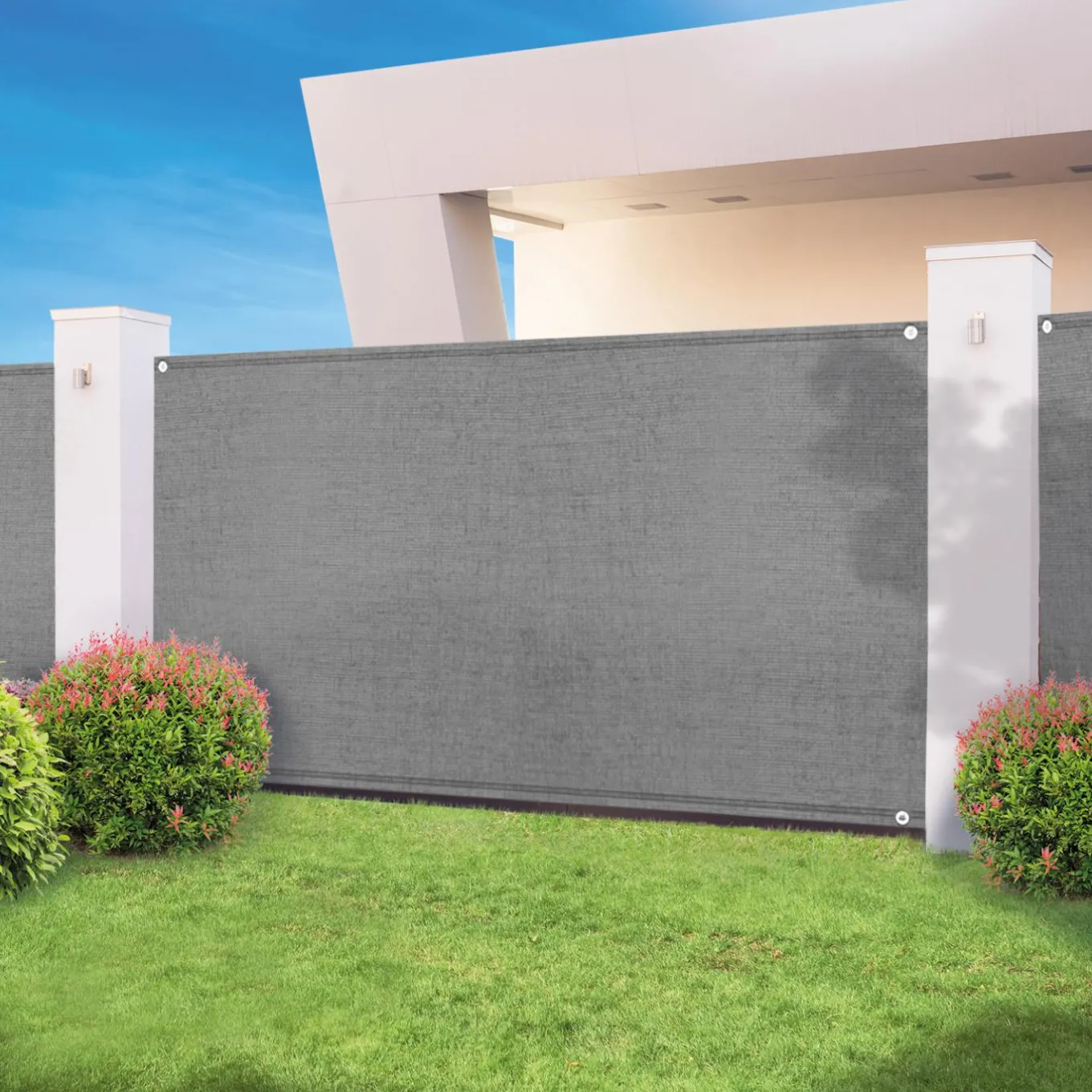IDMarket Brise-vue gris clair 1,5 m x 10 m occultant 300 g/m²* Brise-Vues