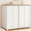 IDMarket Buffet 100 cm 2 portes coulissantes blanc* Meubles Blancs|Meubles En Bois