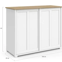 IDMarket Buffet 100 cm 2 portes coulissantes blanc* Meubles Blancs|Meubles En Bois