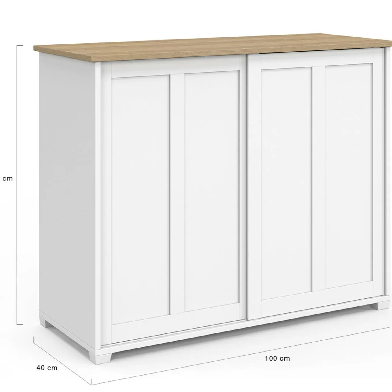 IDMarket Buffet 100 cm 2 portes coulissantes blanc* Meubles Blancs|Meubles En Bois