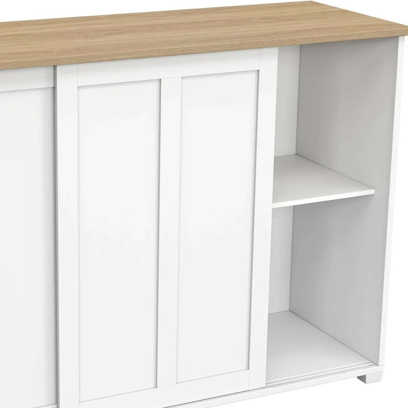 IDMarket Buffet 100 cm 2 portes coulissantes blanc* Meubles Blancs|Meubles En Bois