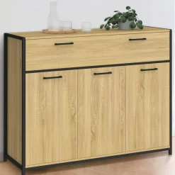 IDMarket Buffet 100 cm 3 portes et 1 tiroir design industriel* Meubles Tiroirs|Collection Industrielle