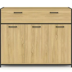 IDMarket Buffet 100 cm 3 portes et 1 tiroir design industriel* Meubles Tiroirs|Collection Industrielle