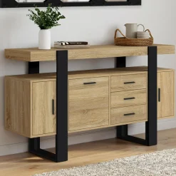 IDMarket Buffet 140 cm bois et nois* Meubles En Bois|Collection Industrielle