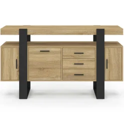 IDMarket Buffet 140 cm bois et nois* Meubles En Bois|Collection Industrielle