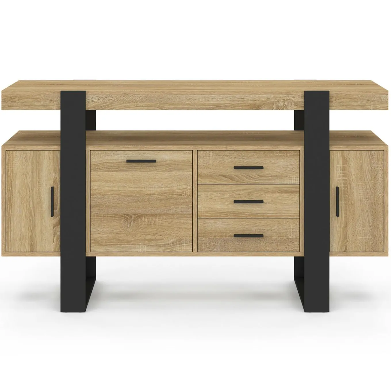 IDMarket Buffet 140 cm bois et nois* Meubles En Bois|Collection Industrielle