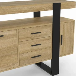 IDMarket Buffet 140 cm bois et nois* Meubles En Bois|Collection Industrielle