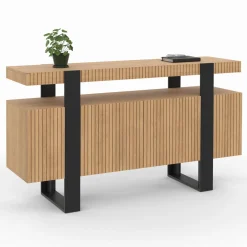 IDMarket Buffet 4 portes effet lattes* Meubles En Bois|Collection Design